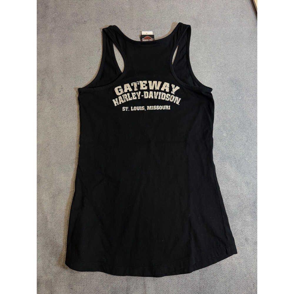 Harley Davidson Womens Black Racerback Tank Top Gateway St Louis Graphic Small - Picture 3 of 6